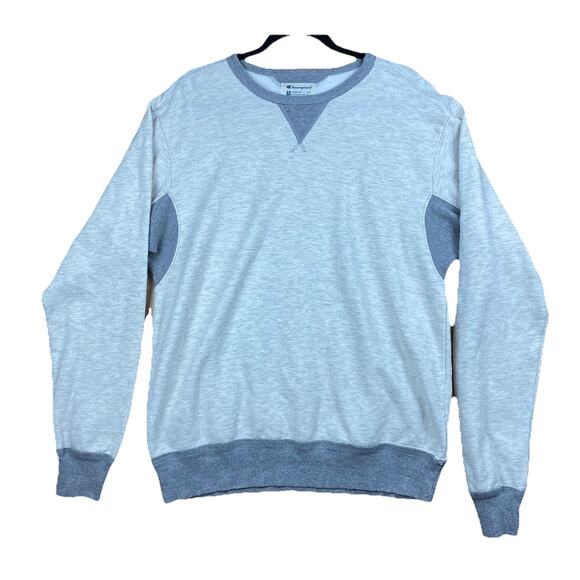 Champion Crewneck Sweatshirt Gray White Medium Retro Athletic Pullover - Picture 1 of 6